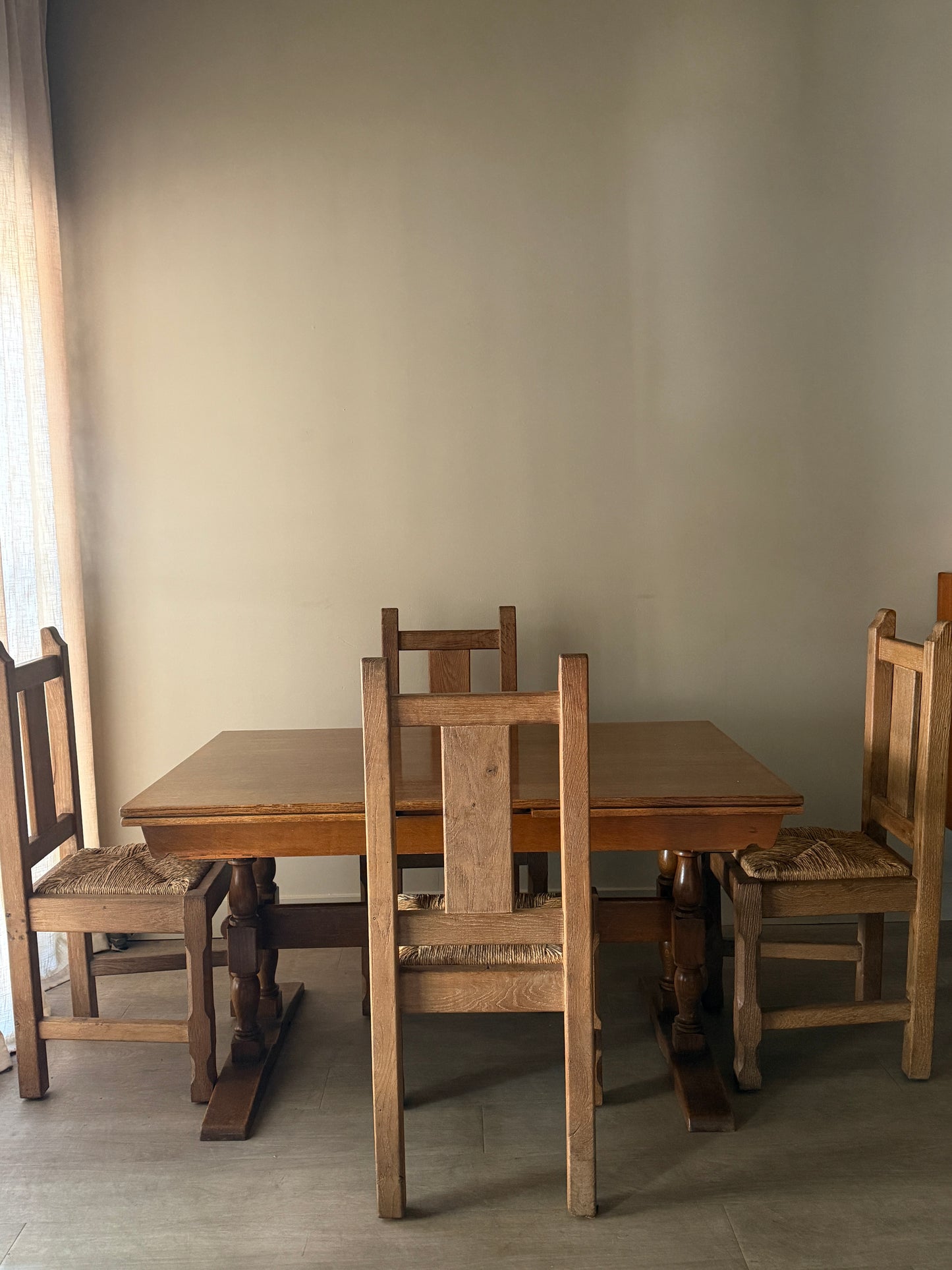 Danish oak extending dining table