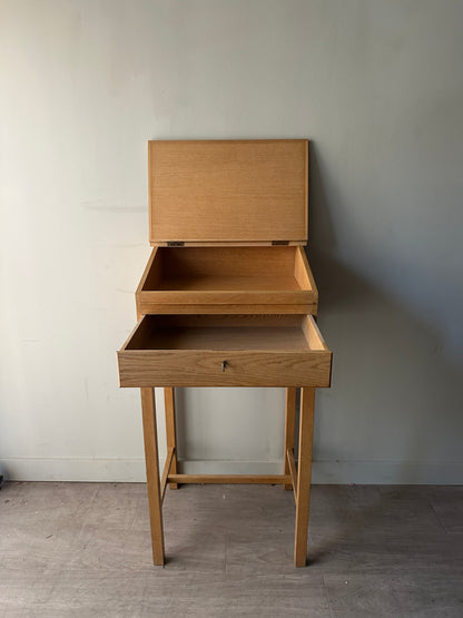 White oak schoolmasters desk