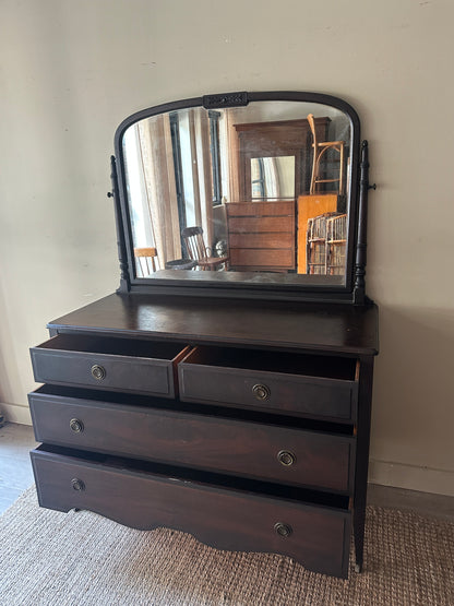 Mahogany server with mirror