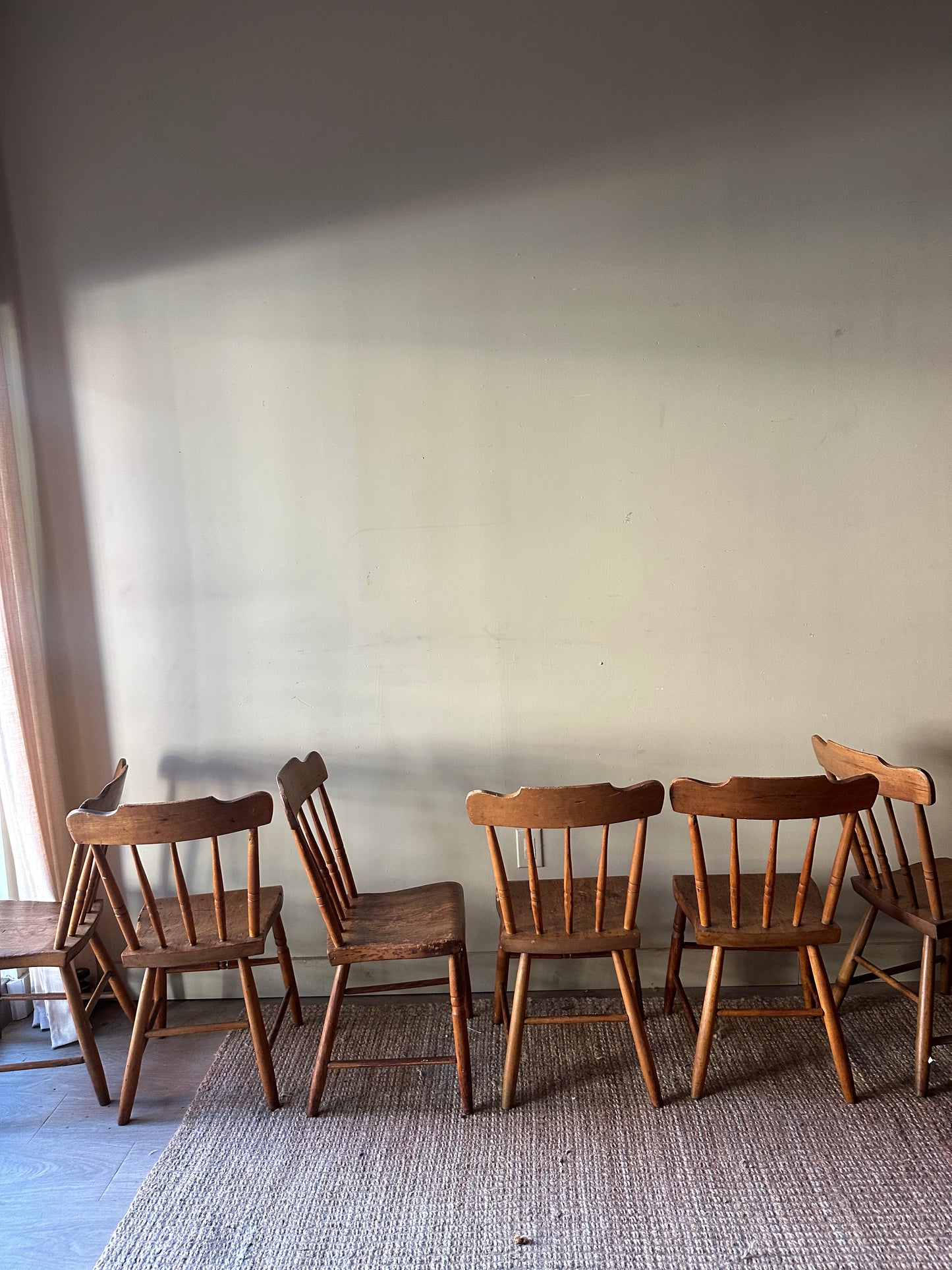 6 pine chairs (set of 2)