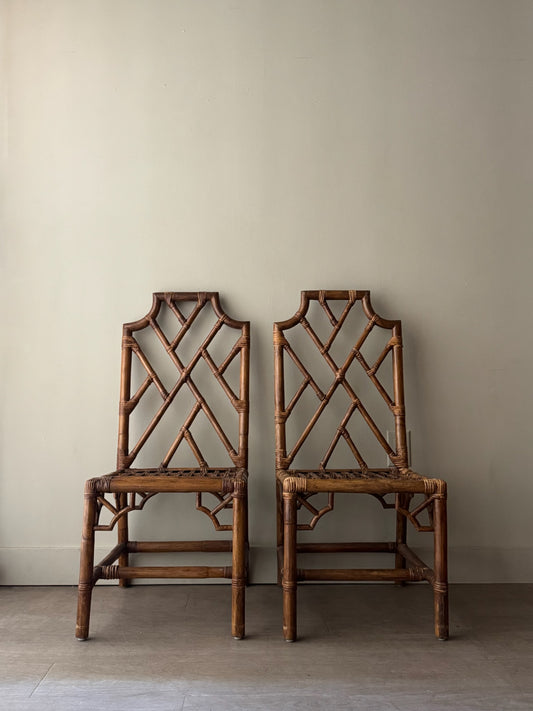 Bamboo dining chairs. Sold as a pair.