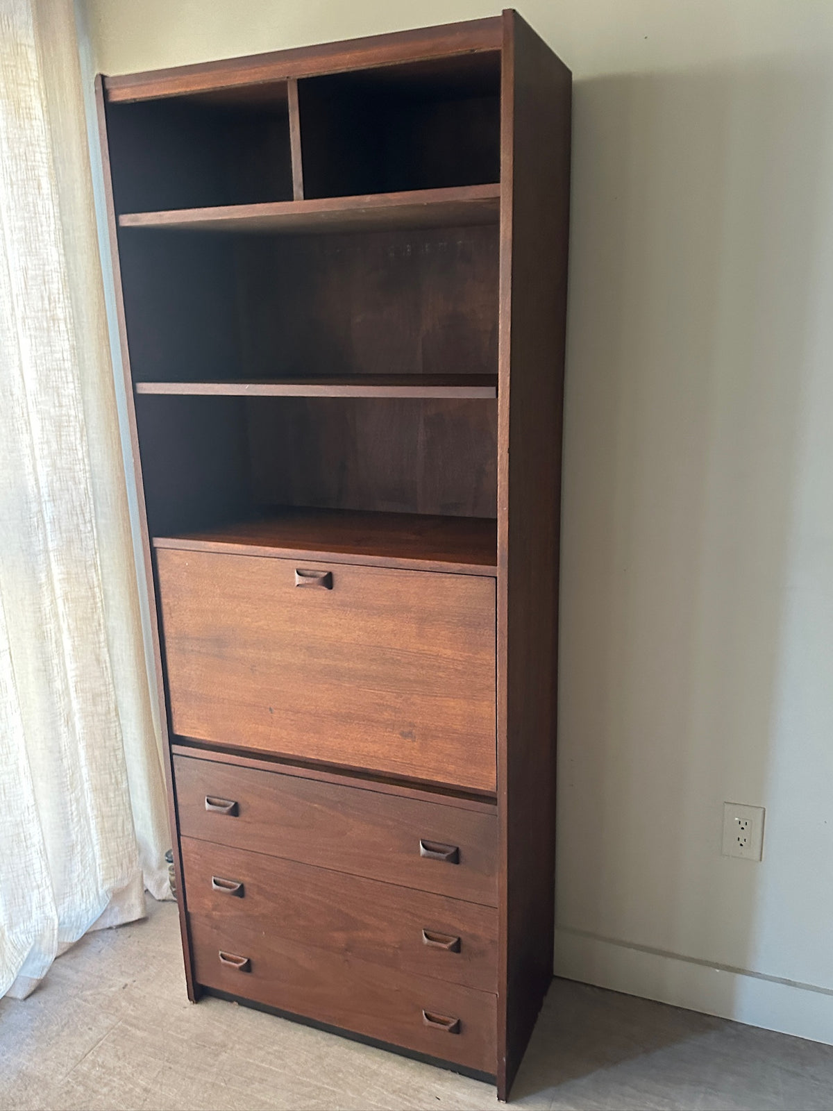 Walnut secretary shelf