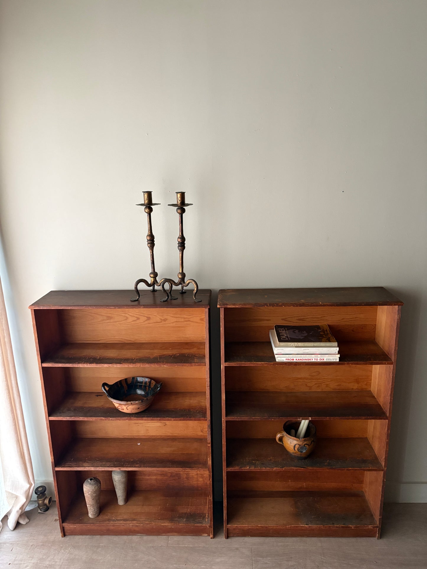 Pine bookshelves. Sold individually.