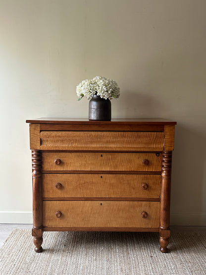 Tiger maple and cherry dresser