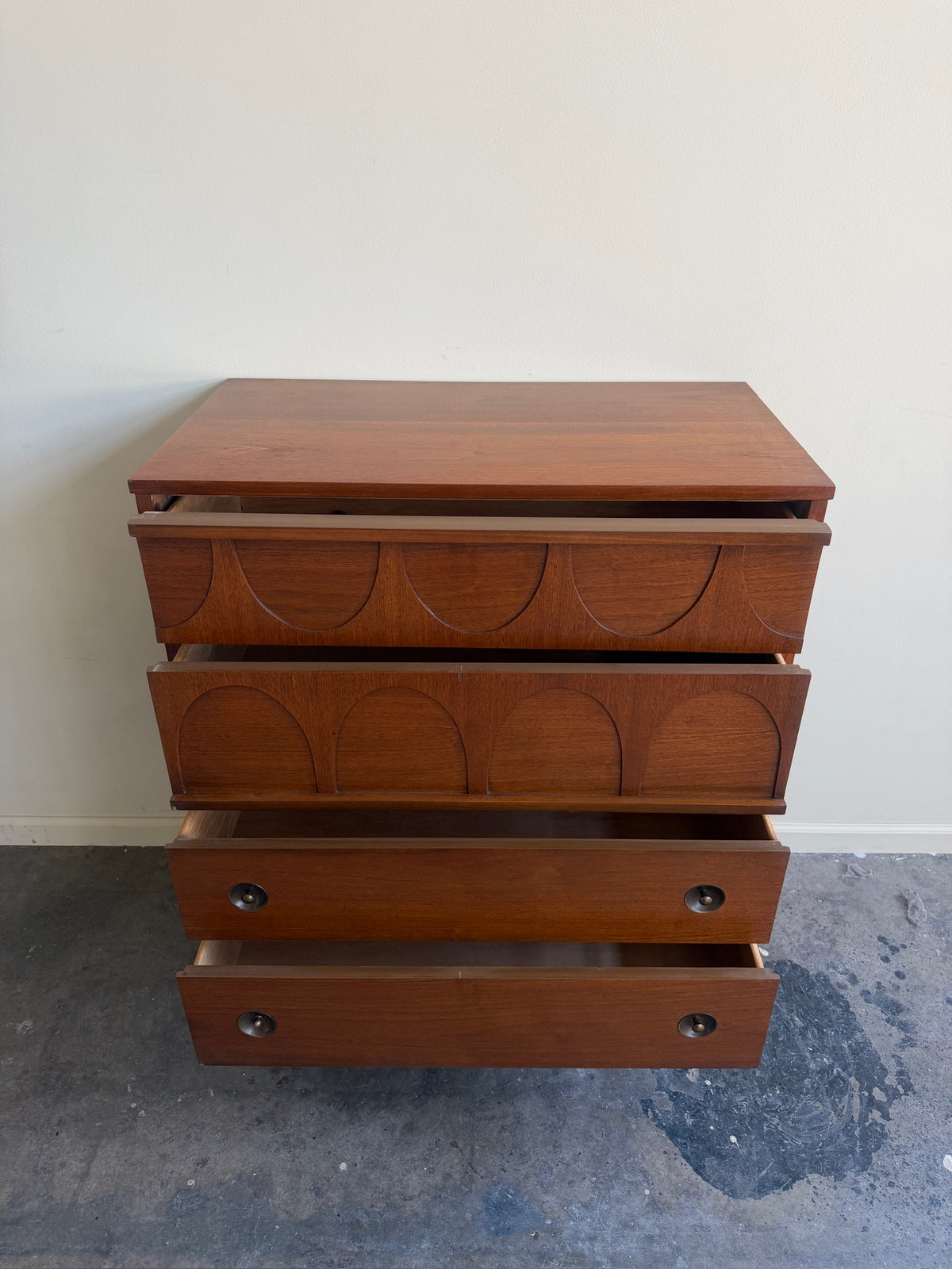 Walnut tallboy dresser