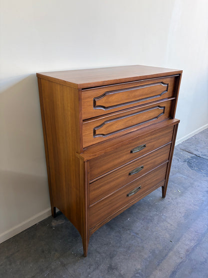 Walnut Five Drawer Tallboy