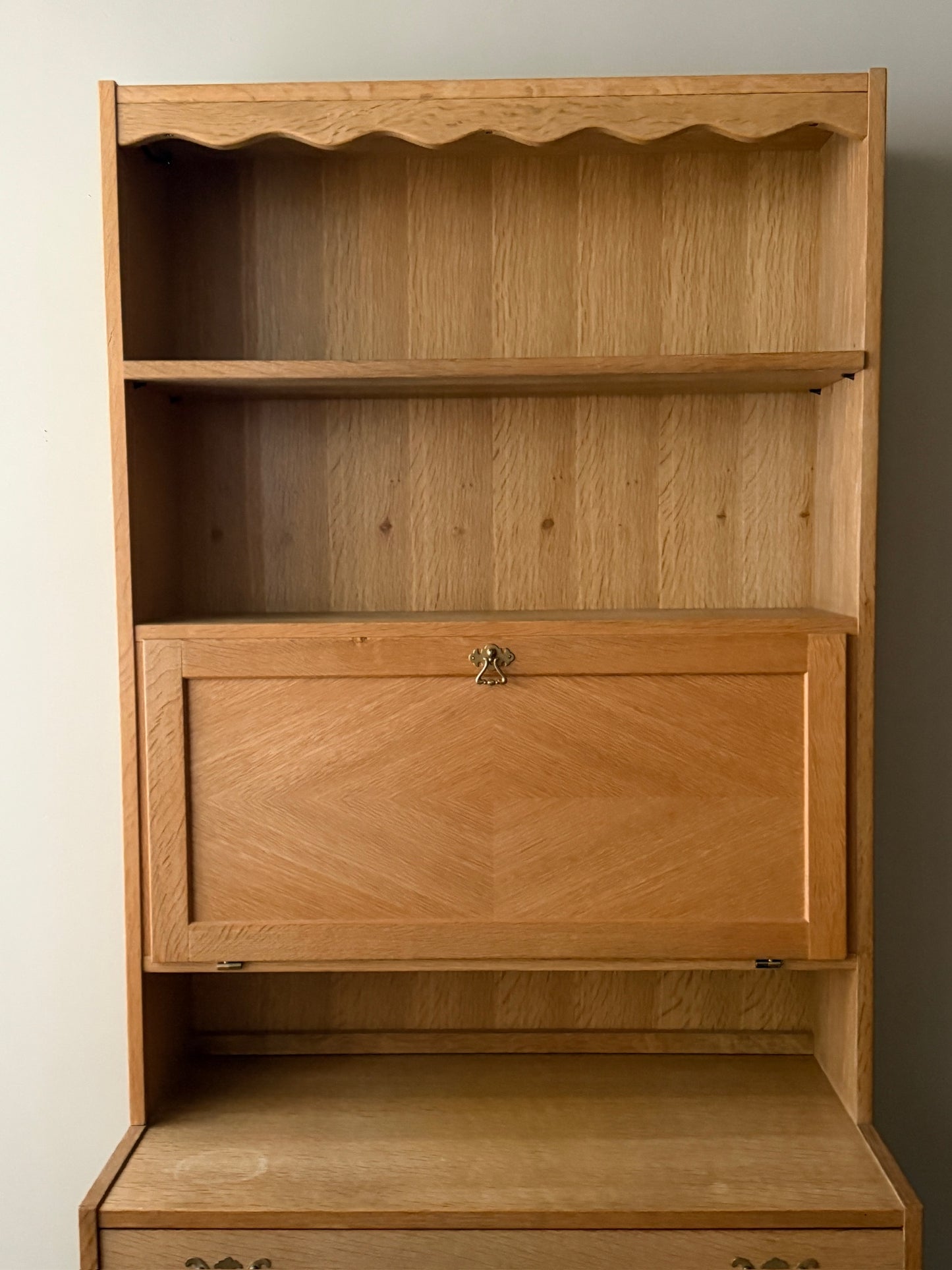 Danish oak secretary hutch