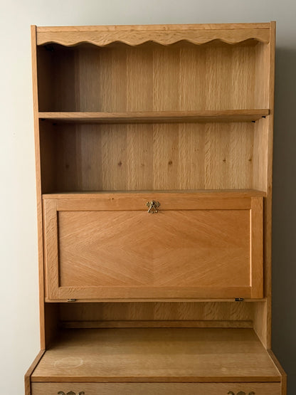Danish oak secretary hutch