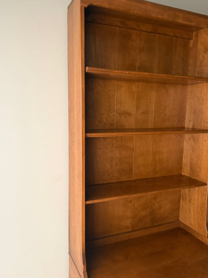 Narrow maple two piece hutch