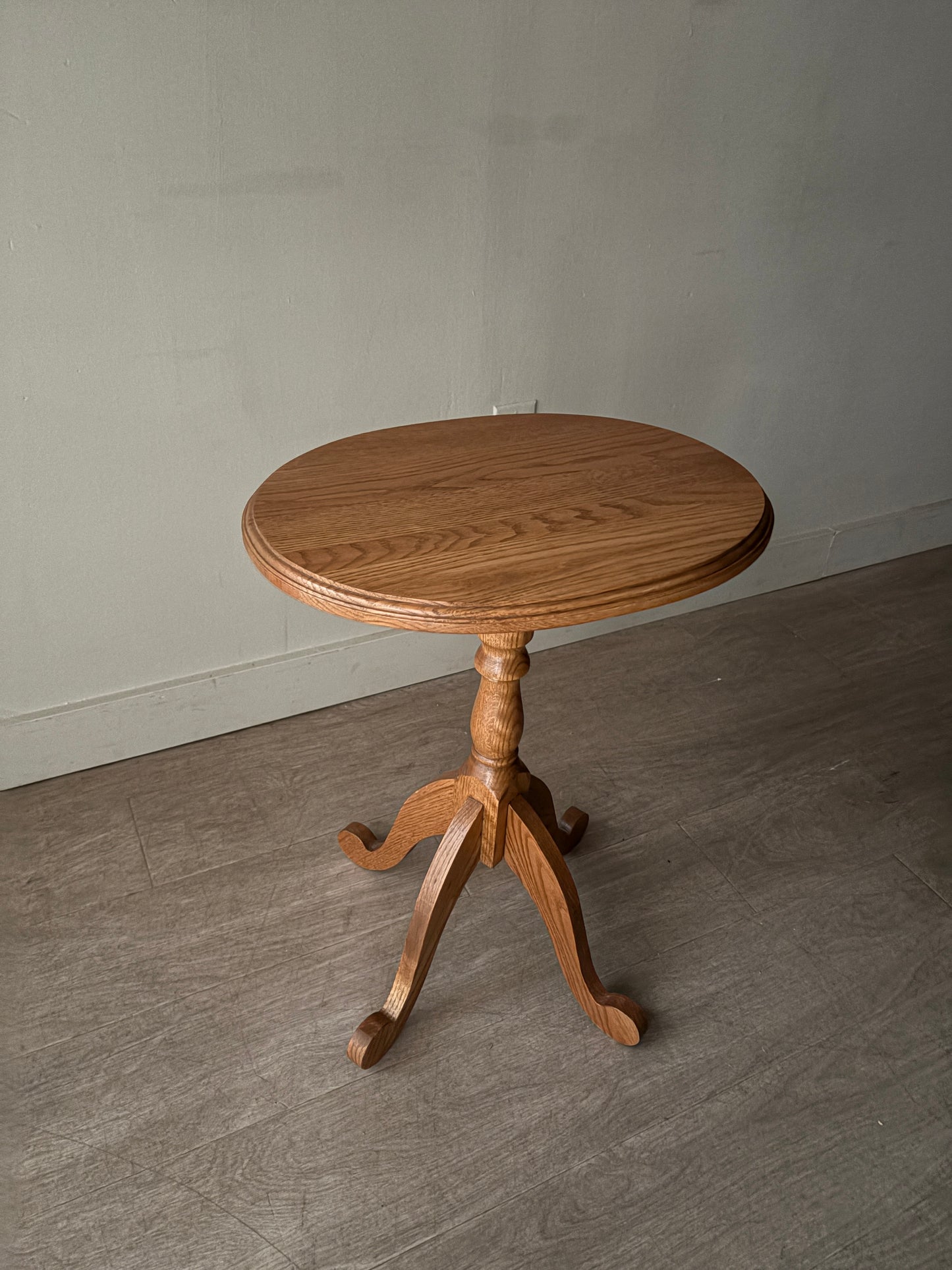 Golden oak side table