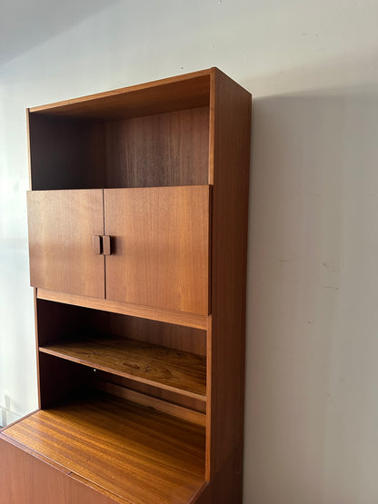 Danish two piece teak hutch