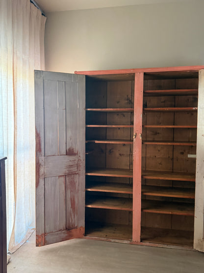 Salmon painted pine cupboard