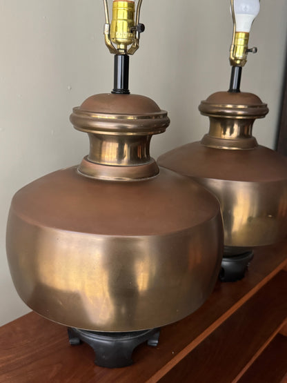 Brass table lamps. Sold individually