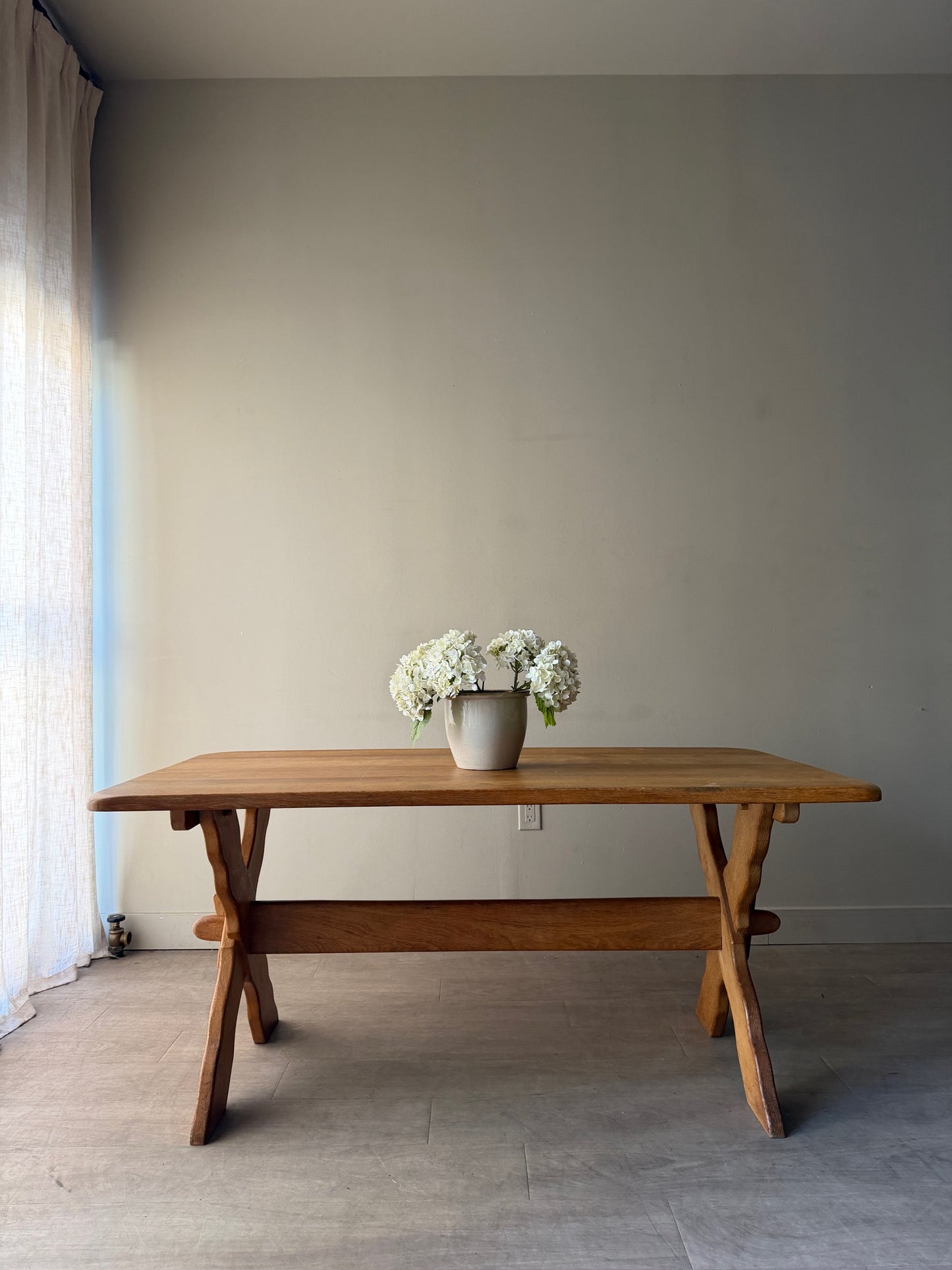 Henning Kjaernulf Danish oak trestle dining table