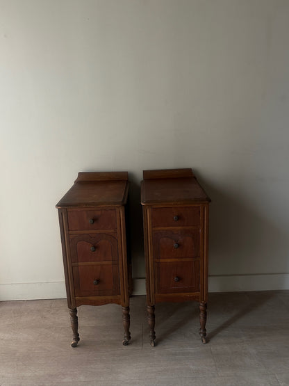 2 depression era nightstands. Sold individually.