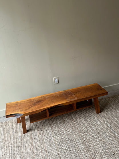 Walnut live edge bench