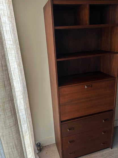 Walnut secretary shelf