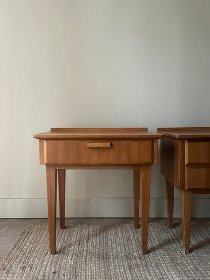 Danish walnut bedside table (left).