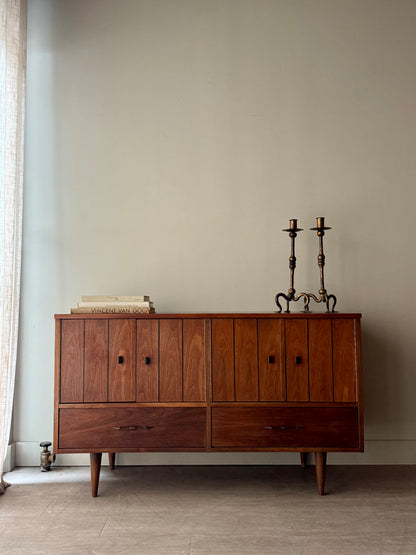Walnut Slatted Credenza