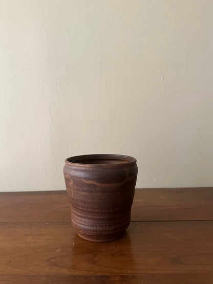 Brown ceramic jar