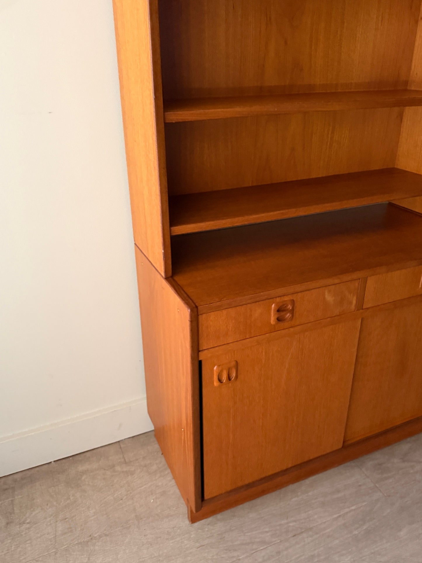Danish teak bookcase cabinet