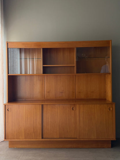 Dyrlund Danish teak three piece display hutch