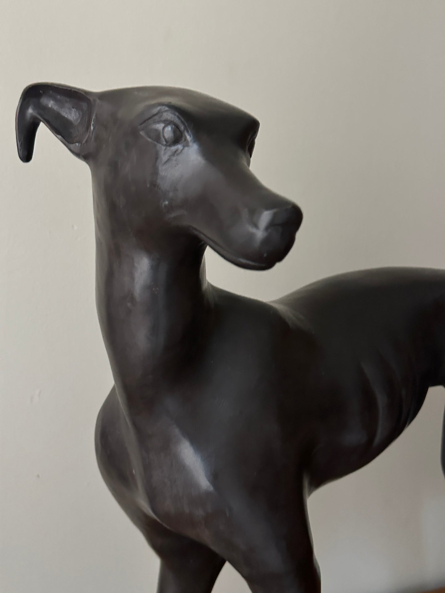 Bronze whippet statue