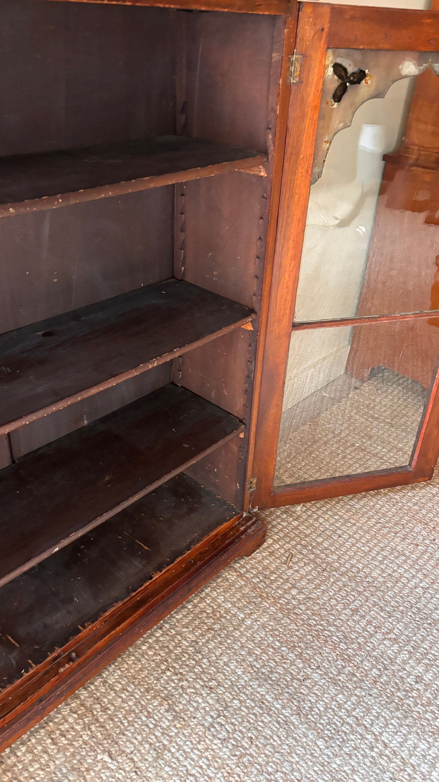 Walnut bookcase.