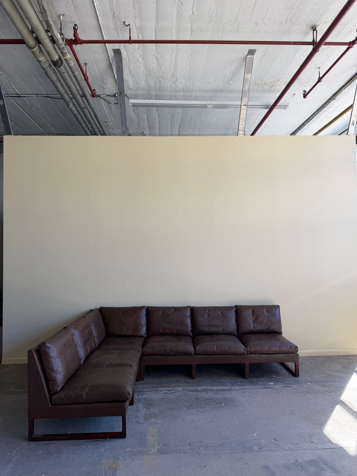Danish Rosewood and Leather Sectional Sofa