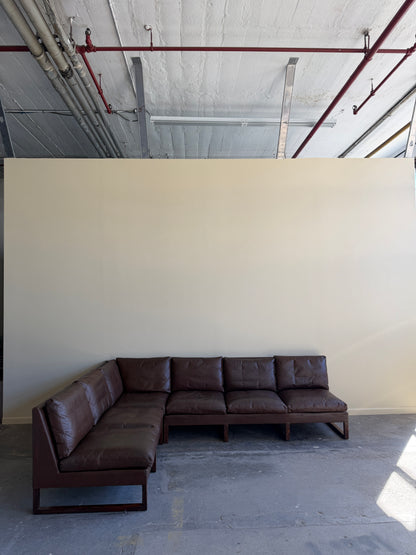 Danish Rosewood and Leather Sectional Sofa