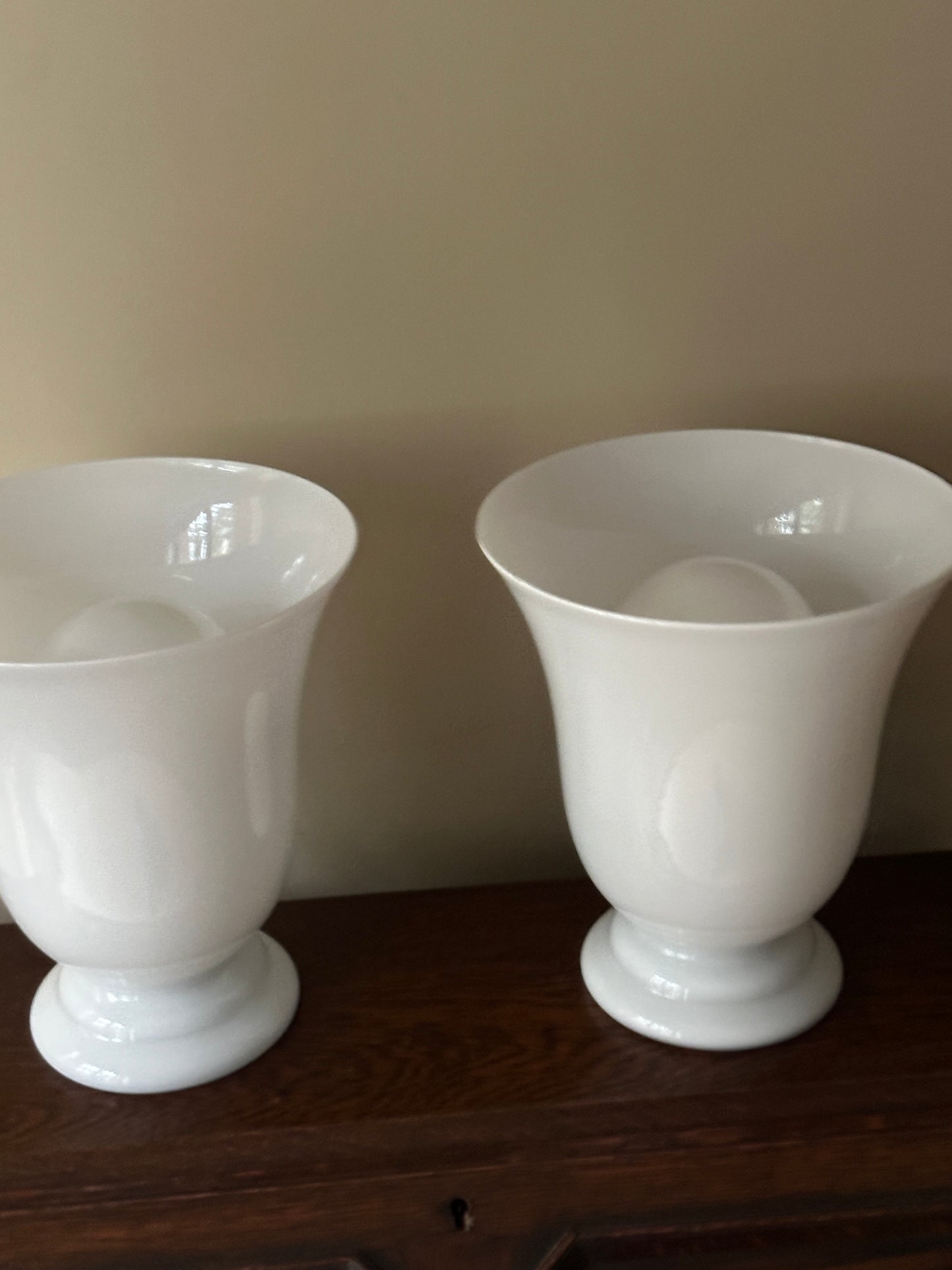 French white glass table lamps