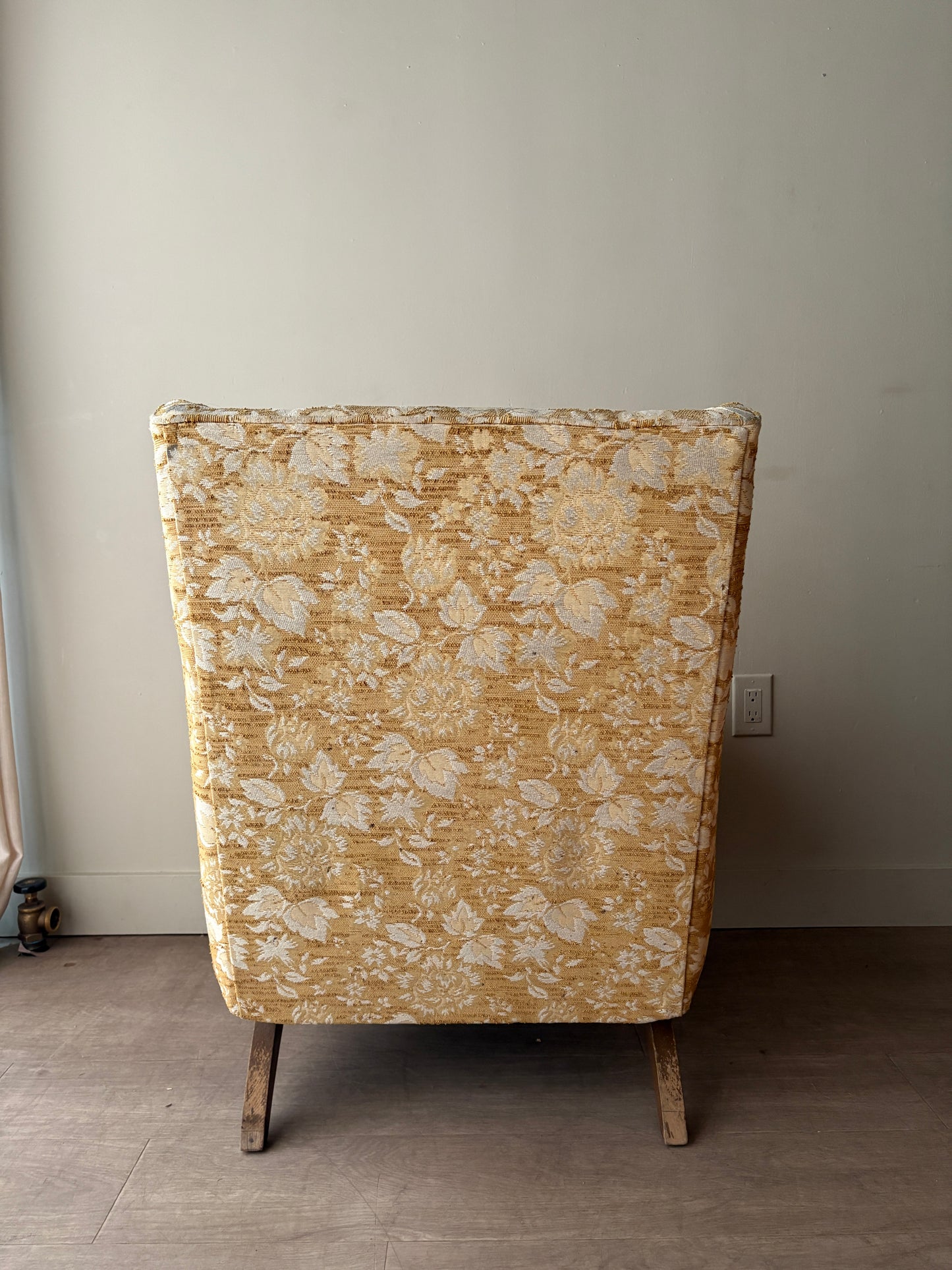 Floral upholstered directoire lounge chair