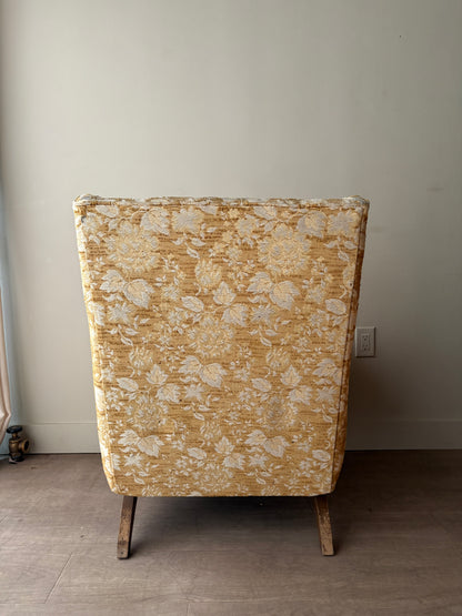 Floral upholstered directoire lounge chair