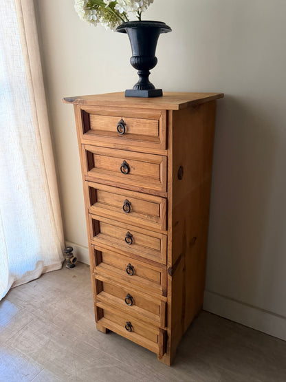 Spanish Colonial waxed pine lingerie chest
