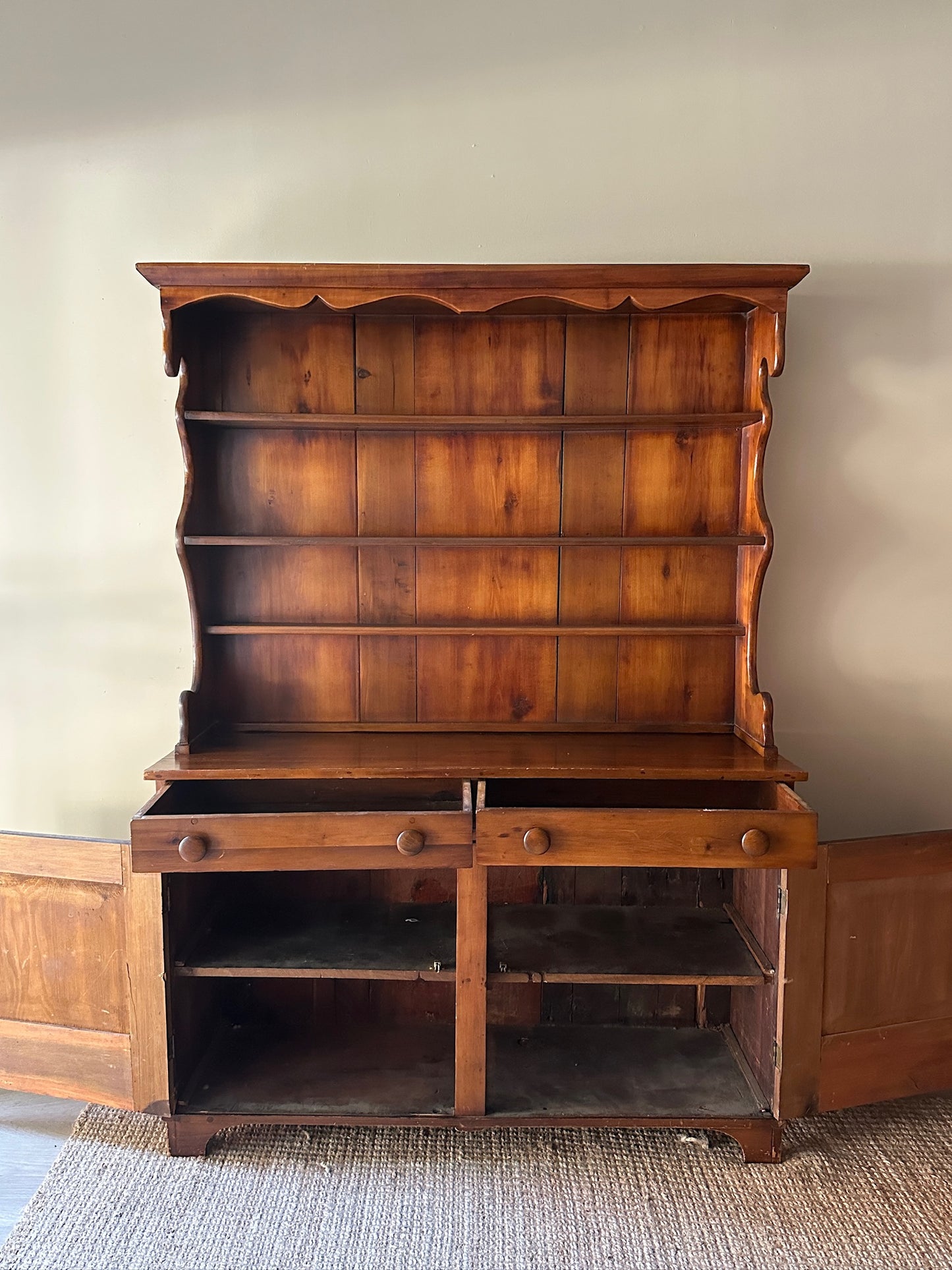 Pine Stepback Hutch