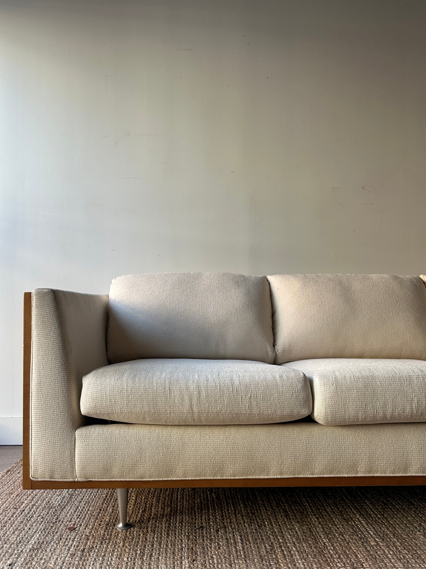 Maurice Villency sofa with wood panels
