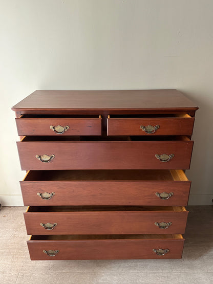 Cherry 6 drawer tallboy dresser