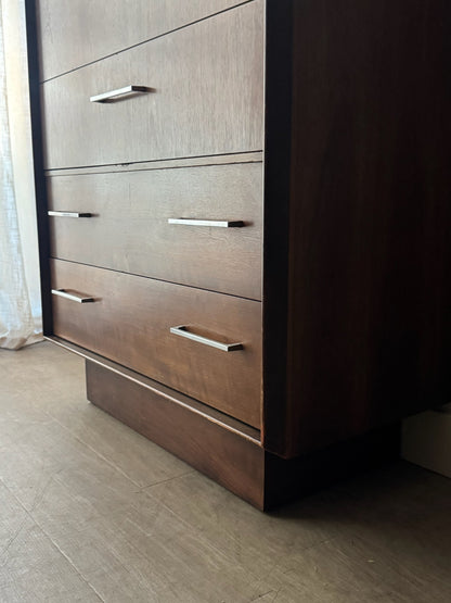 Lane walnut tallboy dresser