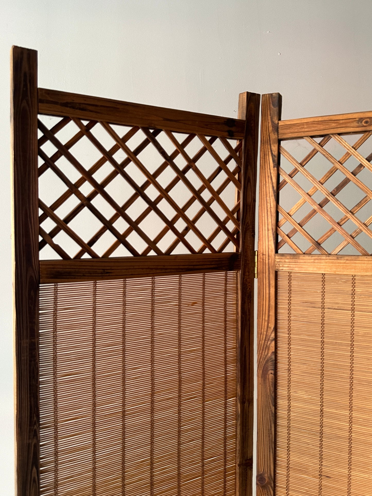 Lattice three paneled room divider