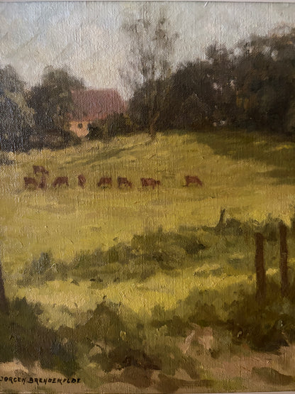 Landscape by Jorgen Brendekilde (1920-1993). Signed.