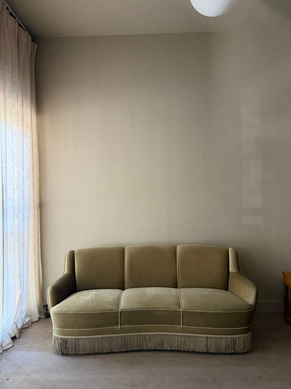 Danish sage velvet sofa