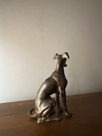 Hollywood Regency Bronze Whippet Sculpture