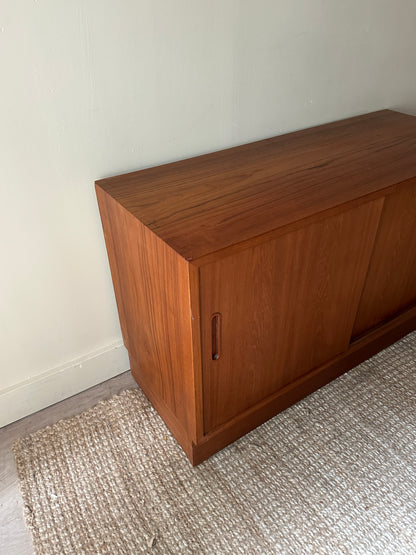 Teak sliding door cabinet