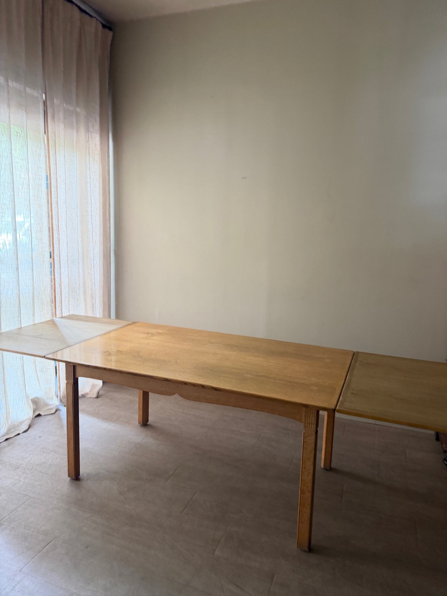 Danish oak extending dining table