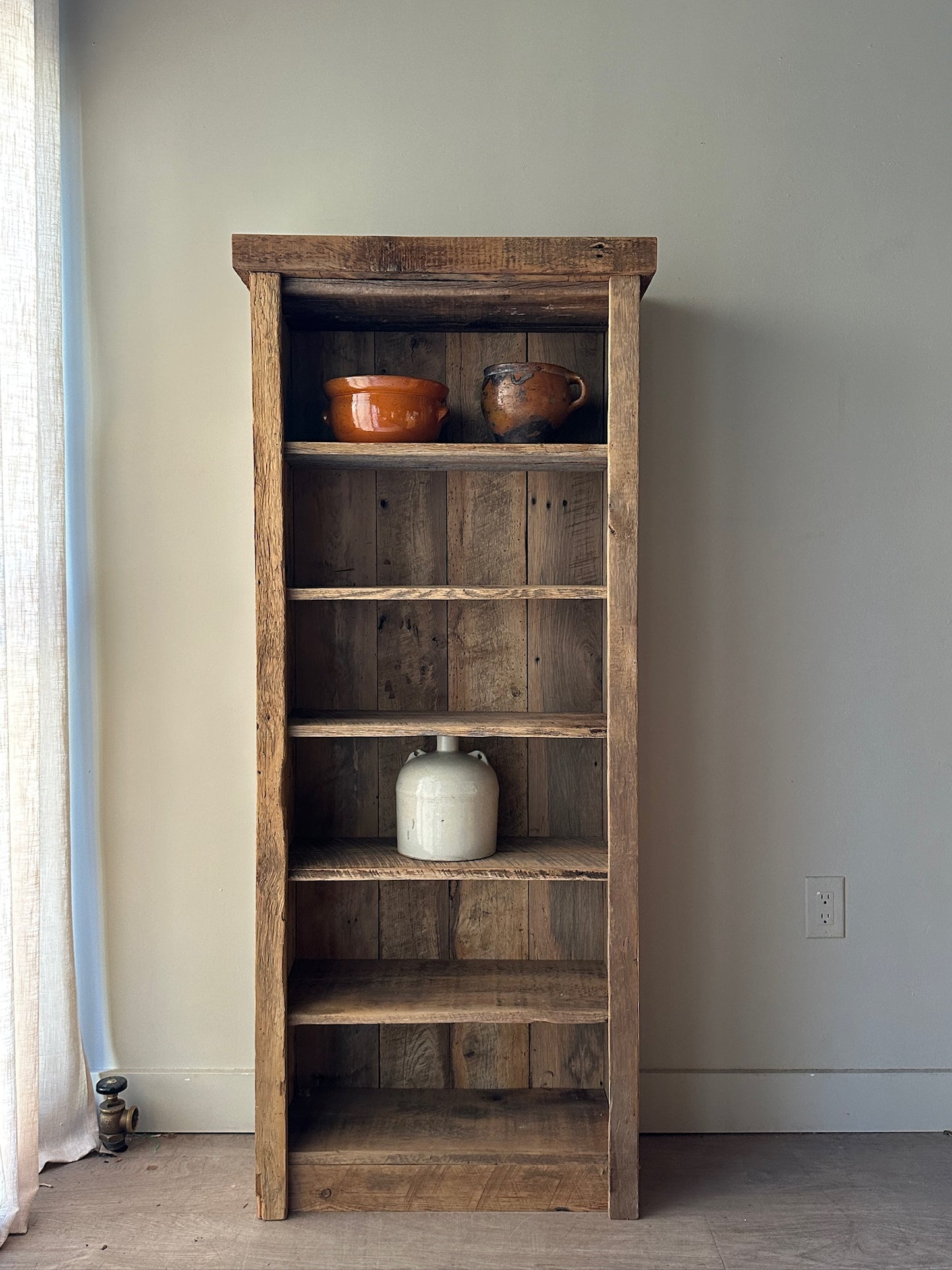 Rustic pine bookshelf