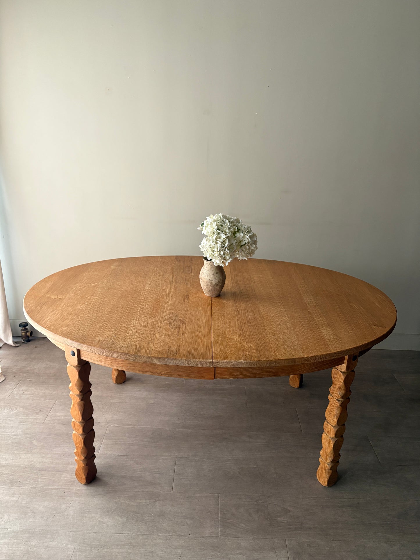 Danish oak dining table with extension