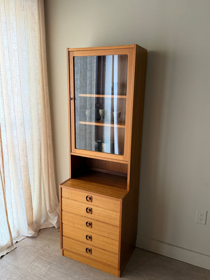 Swedish teak two piece hutch
