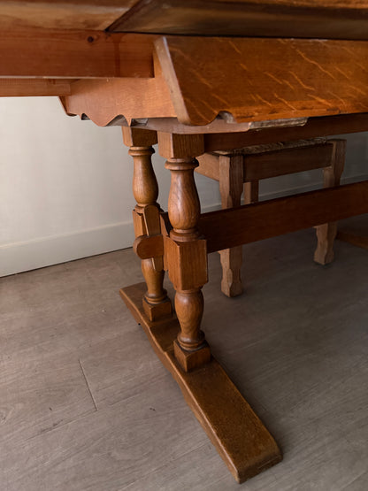 Danish oak extending dining table