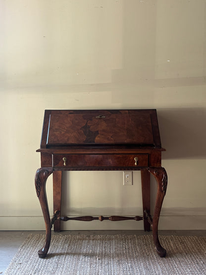 Walnut inlay secretary desk