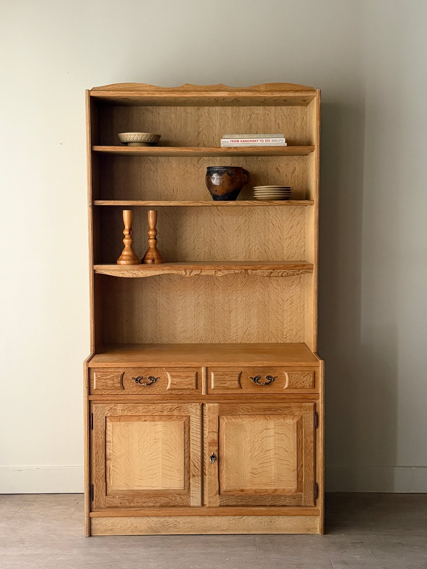 Henning oak two piece hutch